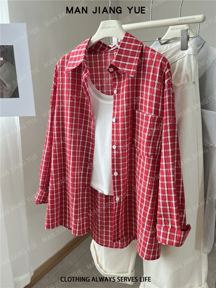 

Women's Plaid Shirt Casual Women Long Sleeve Blouses Tops Feminina Office Ladies Blouse Blusas Shirt Tops
