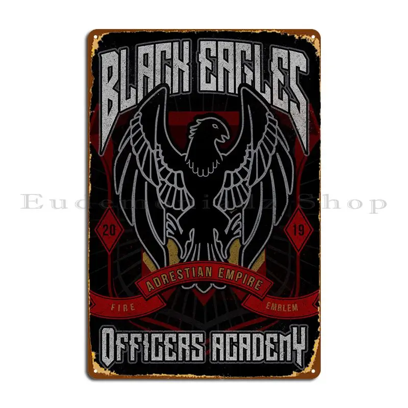 Black Eagles Crest Metal Plaque Poster Garage Club Customize Kitchen Create Tin Sign Poster