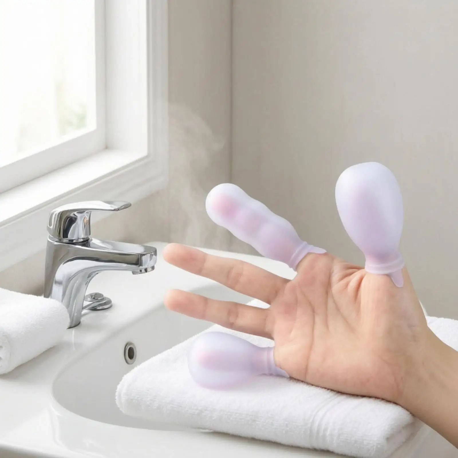 Stretchy Silicone Finger Protector for Wound Care Waterproof Finger Sleeve Reusable Toe Guard for Kitchen Tasks
