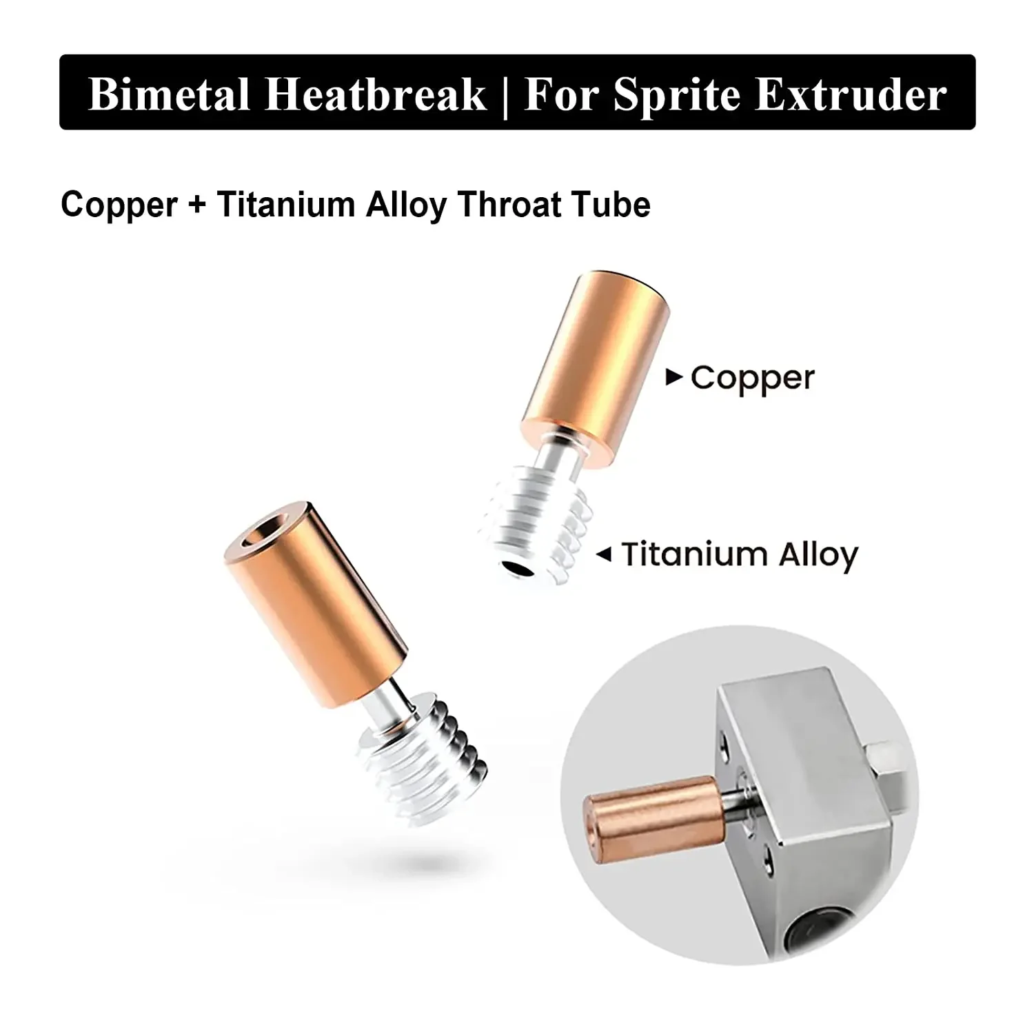 CREALITY High Temperature Pro Heating Block Kit Disesuaikan untuk Ender-3 S1 Smart Pro Printer Dilengkapi dengan Sprite Extruder