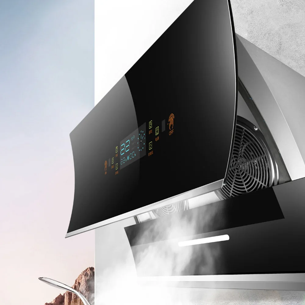 Kitchen Suction Host Household Range Hood Side Suction Range Hood Kitchen Automatic Cleaning Exhaust Hood 750MM