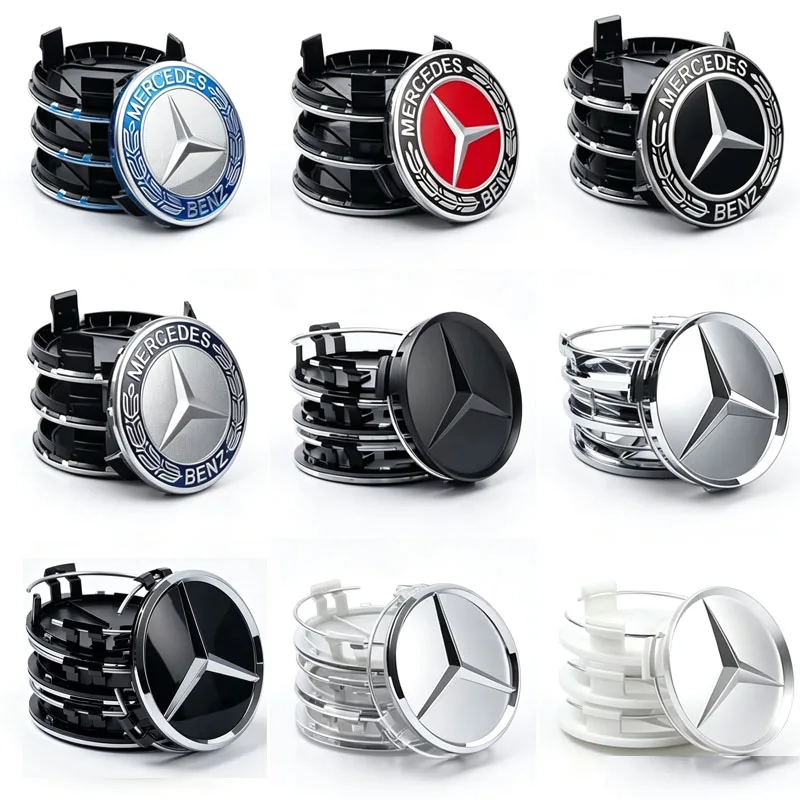 4pcs 75mm Car Wheel Center Hub Caps Cover Auto Accessories for Mercedes Benz Amg C180 C200 C260 W108 W124 W126 W140 W168 W176