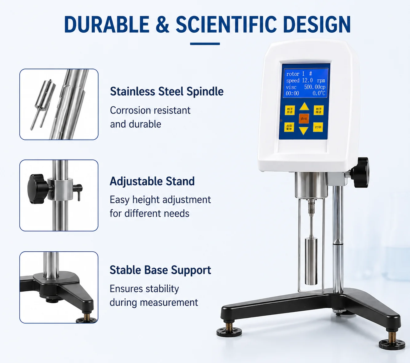 Dv2T Viscometer Lab Testing Equipment Electronic Measuring Instrument Brookfield Low Cost Starch Viscometer Rv China Spindle Lvt