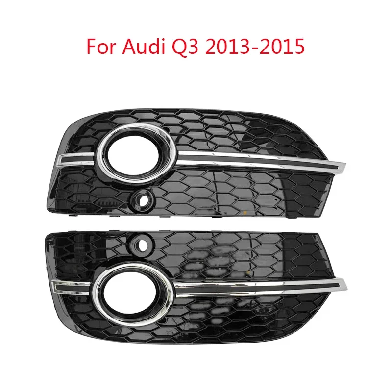 

2PCS Suitable For Audi Q3 2013-2018 Fog Lamp Grille Left And Right Car Front Bumper Fog Lamp Grille ABS Material