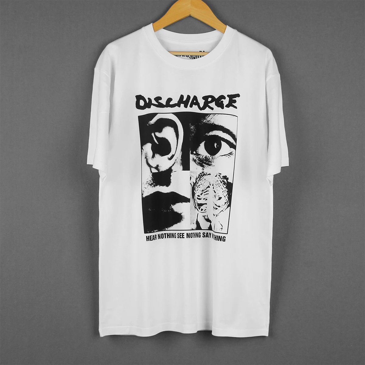 Discharge T-Shirt Hear Nothing See Nothing Say Nothing Hardcore Punk UK82 The Varukers GBH Men Summer Cotton Tee Shirt