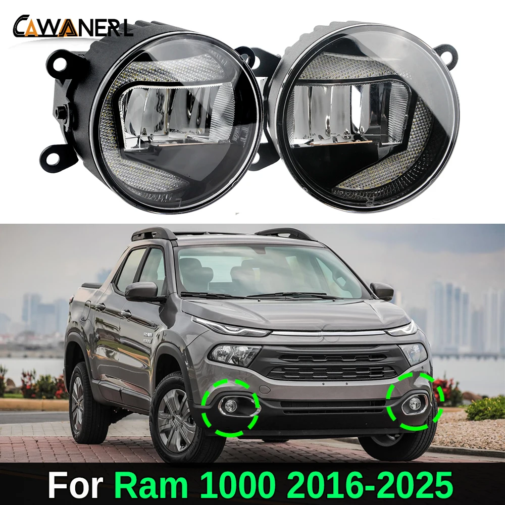 2 X Upgrade Truck LED Fog Light Daytime Running Lamp DRL White For Ram 1000 2016 2017 2018 2019 2020 2021 2022 2023 2024 2025