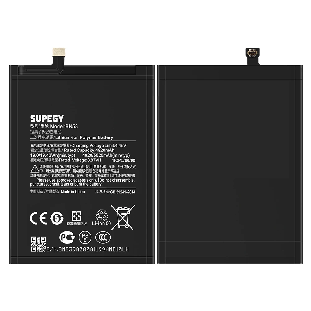 100% NEW 5020mAh BN53 Battery For Xiaomi Redmi note 10 Pro global / note 9 Pro global replacement Batteries Fast Shipping