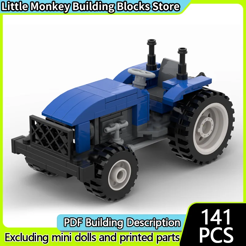 Modelo de coche de carreras de velocidad, ladrillos de construcción MOC, Tractor de potencia pequeño, tecnología Modular, regalos de vacaciones para niños, juguetes para montar, traje