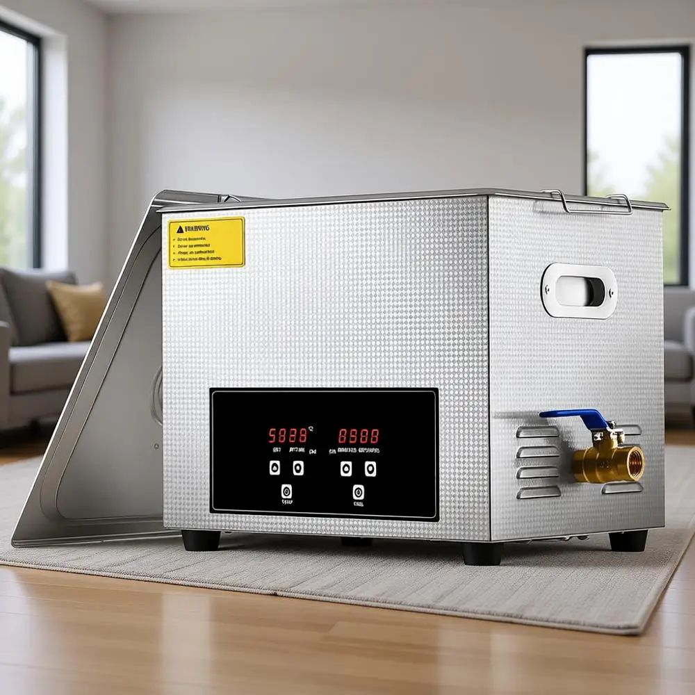 

10L Digital Ultrasonic Cleaning Tank with Heater and Timer, 240W Stainless Steel Parts Washer for Glass and Auto Tools