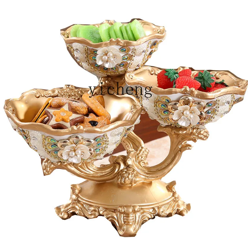 

ZYY household living room coffee table fruit basin ornament fruit luxury multi-layer dried fruit plate