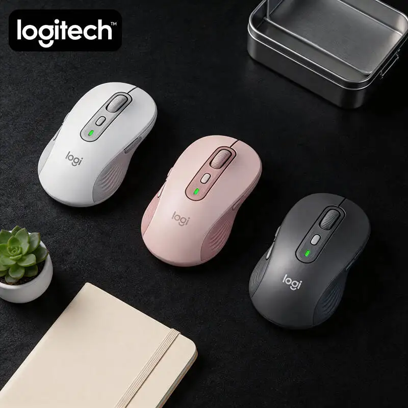 Ergonomic M750 Silent Mouse - Soft Rubber Side Grips, Bluetooth/2.4G Modes, 24-Month Battery, Office Tool