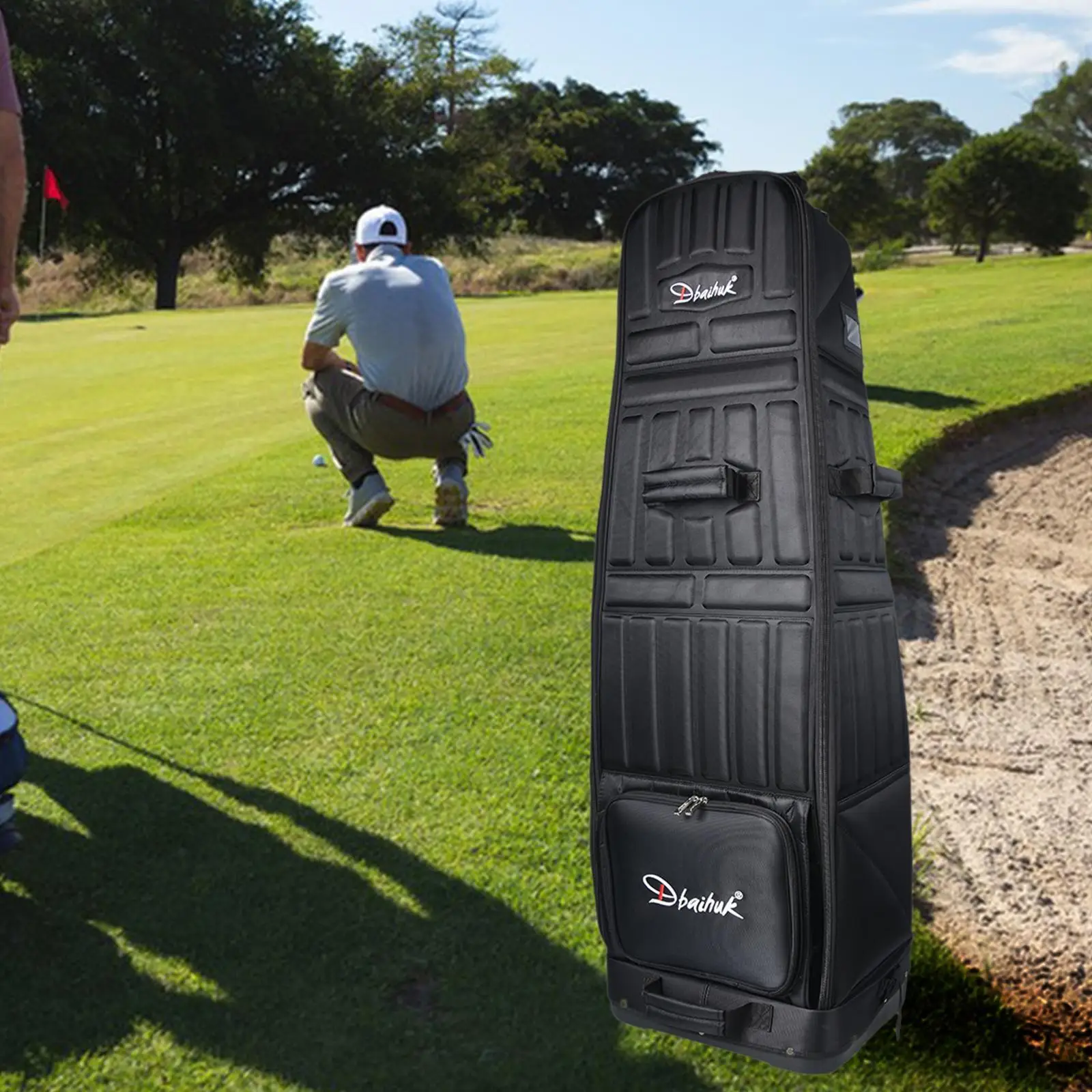 Golf Travelling Bag with Wheels Nylon Smooth Rolling Wheel Golf Travelling Case