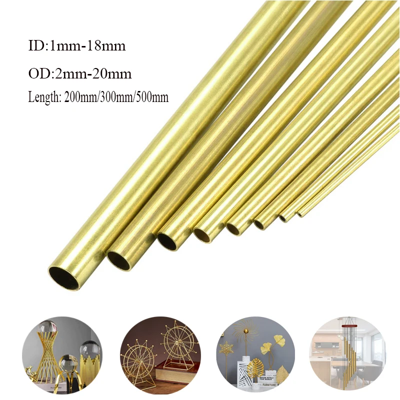 1Pcs Brass Tubes Diameter 2/3/4/5/6/7/8/9/10/12/14/16/18/20/23/25mm Length 200/300/500mm Wall Brass Pipe Brass Tube Cutting Tool