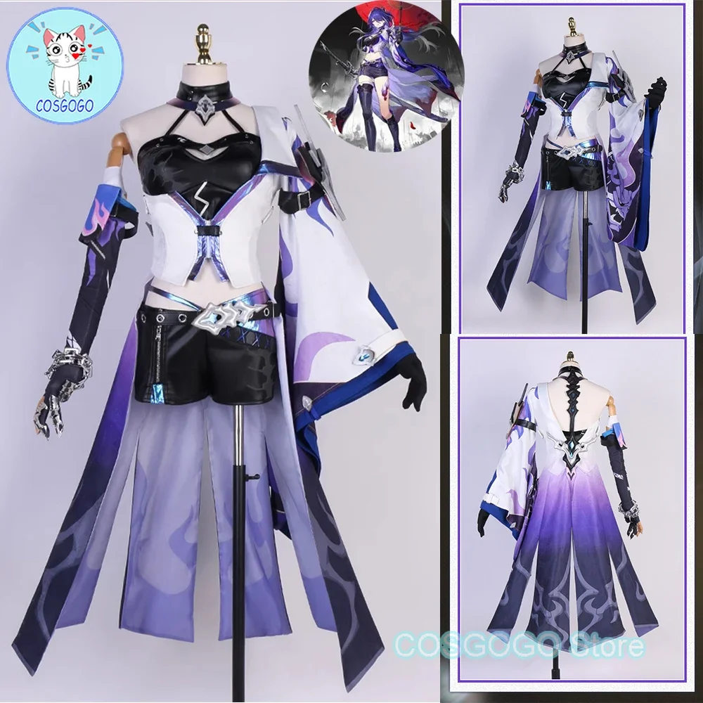 Honkai: Star Rail Acheron Cosplay Costume Halloween Galaxy Ranger Clothing Anime Game Suit Outfits Lovely Dress Wig