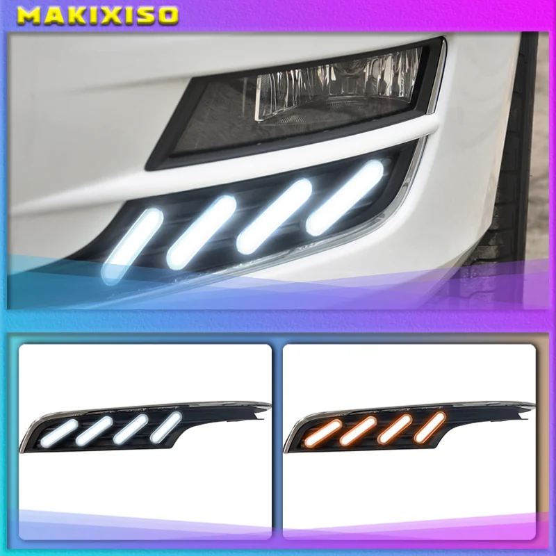 

For Volkswagen Golf 7 2013 2014 2015 2016 LED DRL Daytime Running Light Car Accessories ABS 12V Fog Lamp Cover