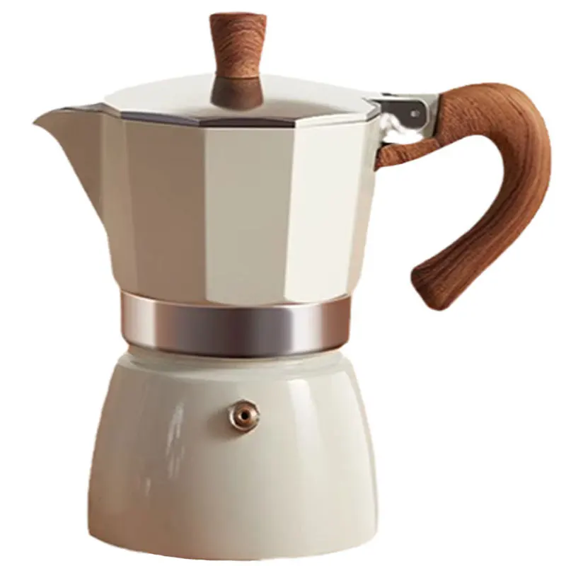 150/300ml Moka Pot Food Grade Aluminium Alloy Wooden Handle Mocha Pot Domowy włoski ekspres do kawy Espresso Akcesoria do kawy