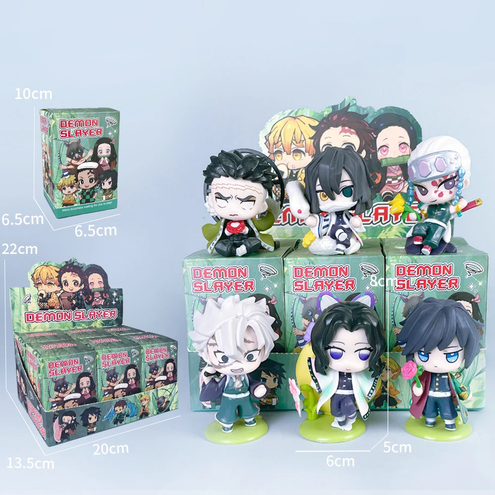 Nuevos estilos de Anime Demon Slayer:Kimetsu no Yaiba, conjunto de caja ciega hecha a mano, figura de dibujos animados, muñeca de PVC, decoración de escritorio, regalo de cumpleaños