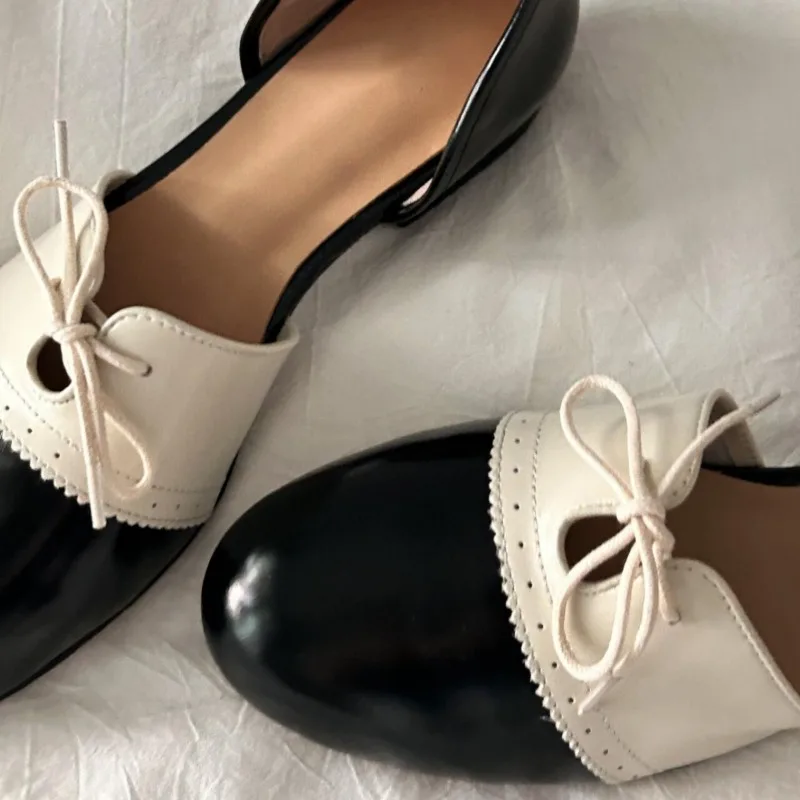 Women Washed Leather Clog Mules Slip-on Hidden Wedge Internal Lift Vintage One Strap Mary Jane Style Flats Autumn 2026 New