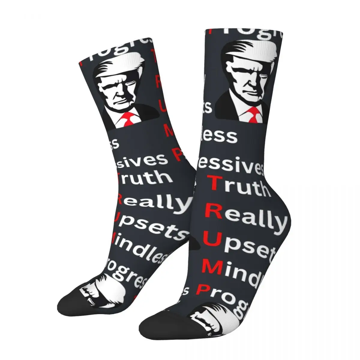 Truth Really Upsets Mindless Progressives (TRUMP 2024) Men's Socks Retro Harajuku take america back Street Style Crew Sock