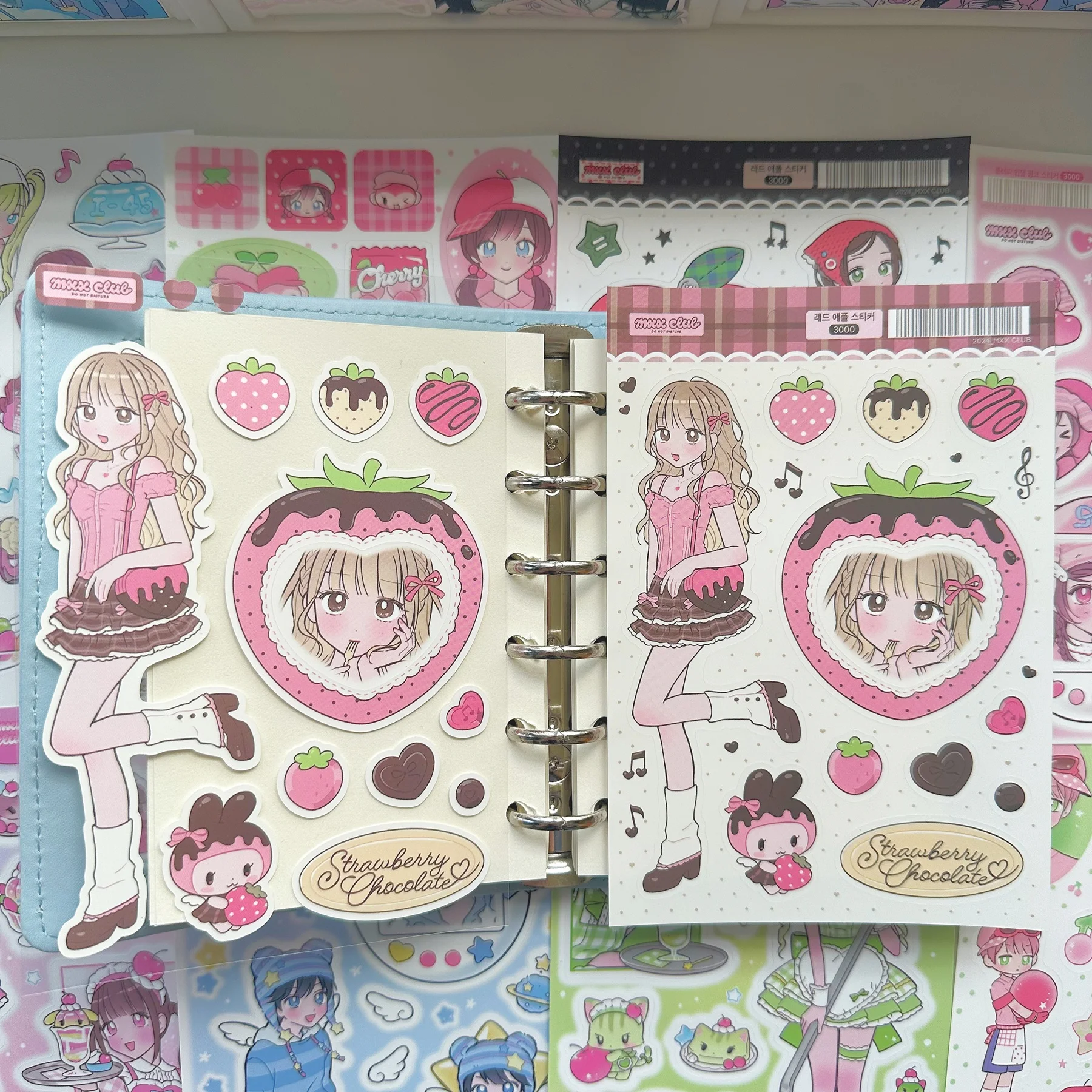 1/9PCS Korean Sweet Cool Girl Stickers Cute Cartoon Anime Girl Stickers Journal Diary Notebook Scrapbook Diy Decorative Stickers