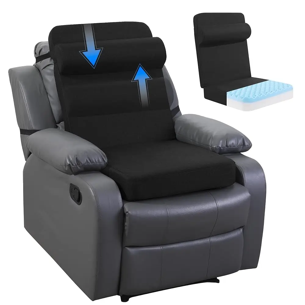 

Recliner Cushions For Long Sitting Egg Crate Foam Recliner Cushion For Elderly With Adjustable Headrest Reduces Muscle Fatigue