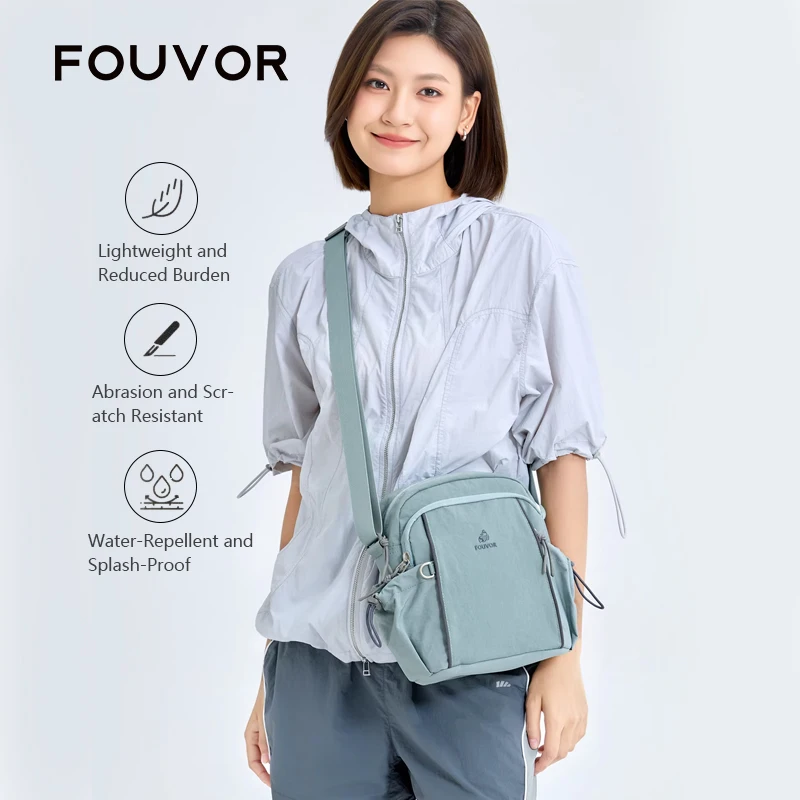 FOUVOR New Oxford Cloth Women Crossbody Bag Lightweight Fashion All-Match Multi-Pocket Small Shoulder Bags for Travel 3073-15