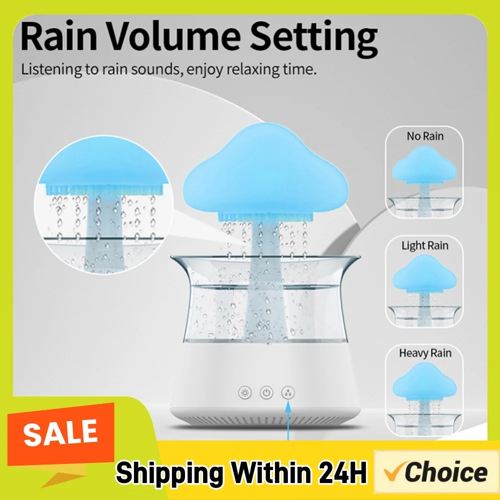 Mushroom Rain Essential Oil Diffusers Moisturize Skin Electric Aroma Diffuser Relieve Fatigues Home Decor for Bedroom Kids Room