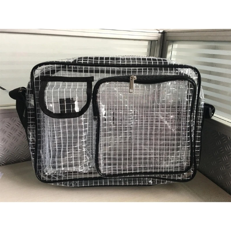 

Anti-Static Clear PVC Bag Cleanroom Engineer Tool Bag Crossbody for Put Computer Tools