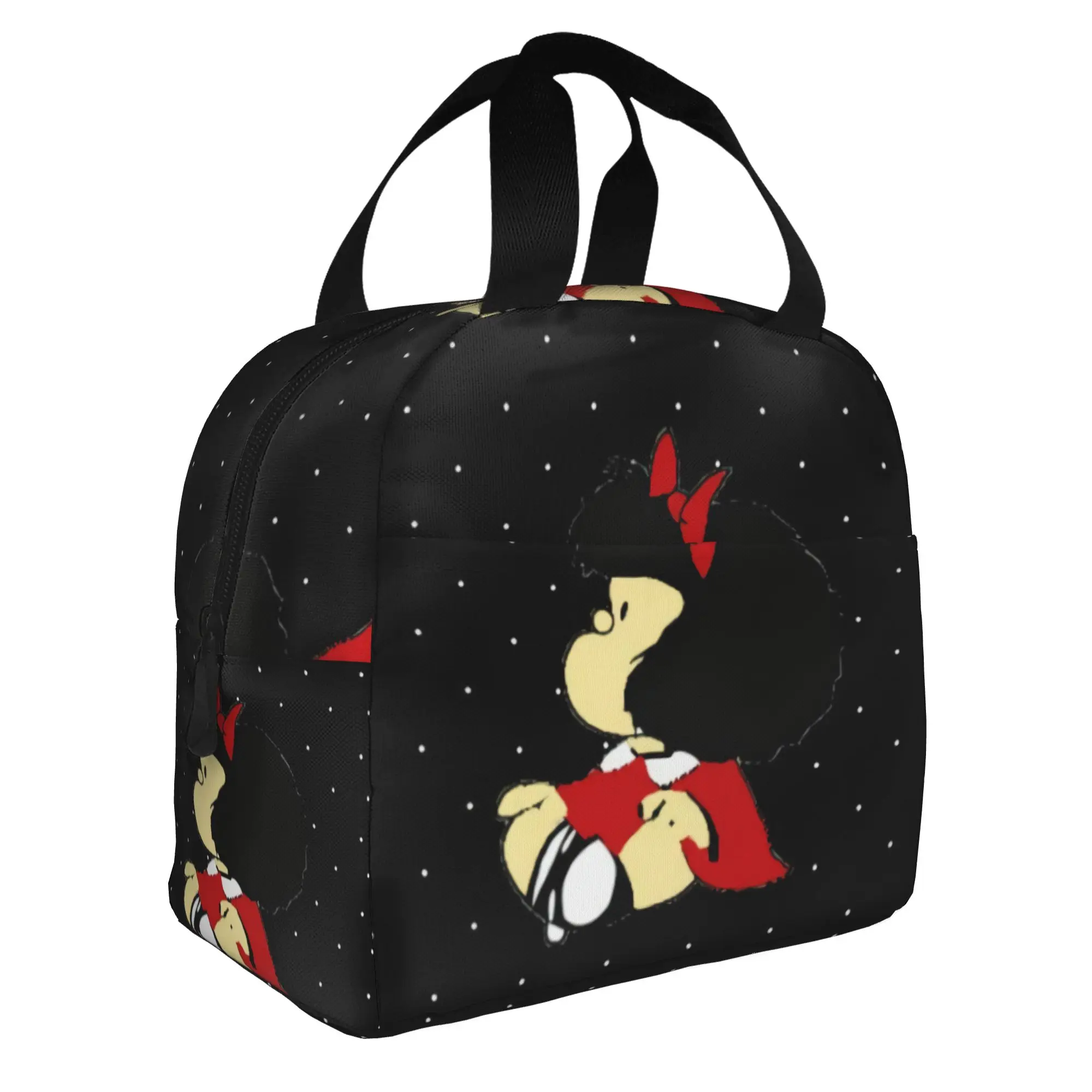 M-Mafaldas Insulated Lunch Bags for Women Cartoon Kawaii Portable Thermal Cooler Bento Box Outdoor Camping Travel