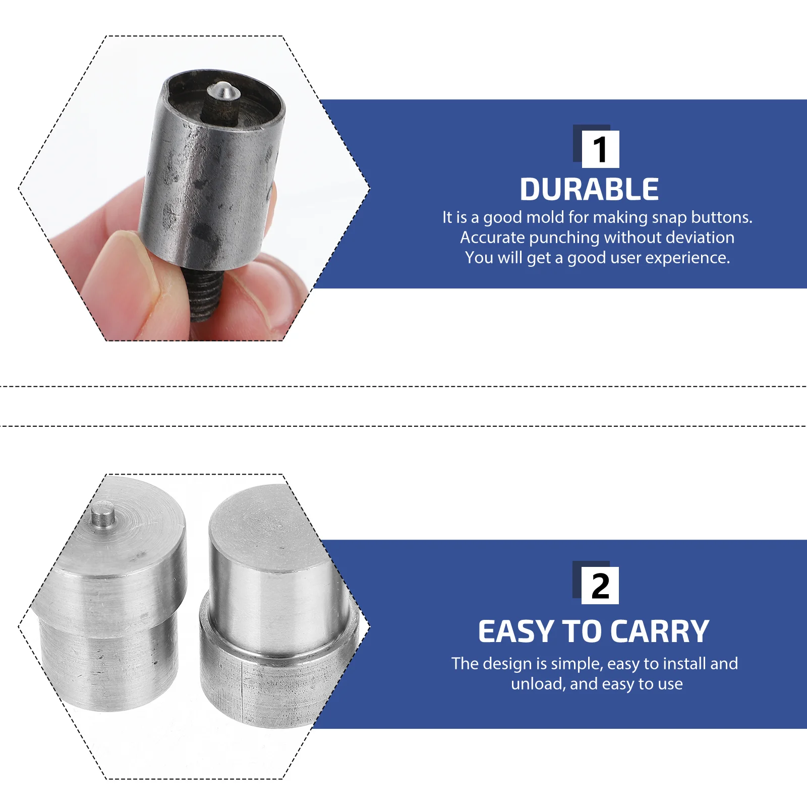 

4pcs Manual Mold Steel Snap Button Tool For Crafting Spring Snap Fastener Die Hand Pressing Machine Setter