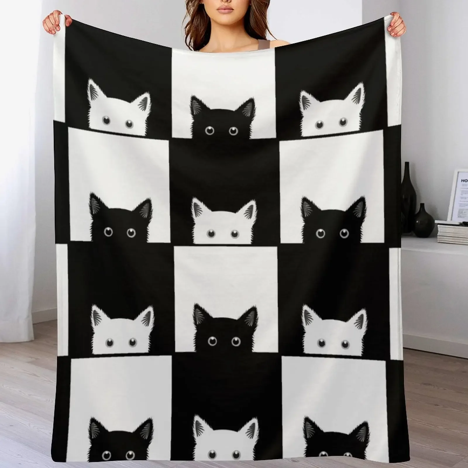 

Cat Pattern Throw Blanket Giant Sofa funny gift Luxury Brand Bed linens Blankets