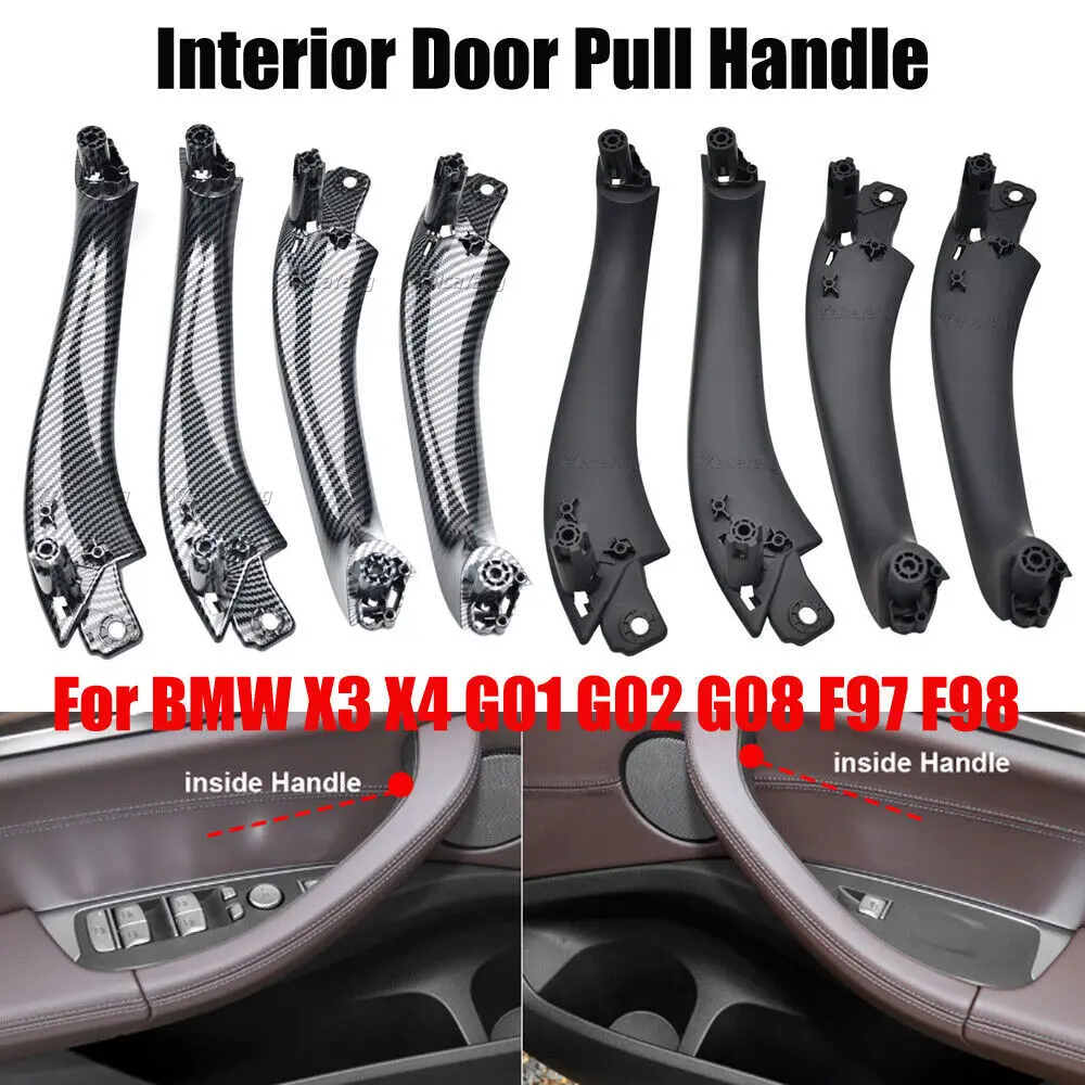 

Interior Door Handle Pull Trim Cover For BMW X3 X4 G01 G08 F97 G02 F98 2018-2021