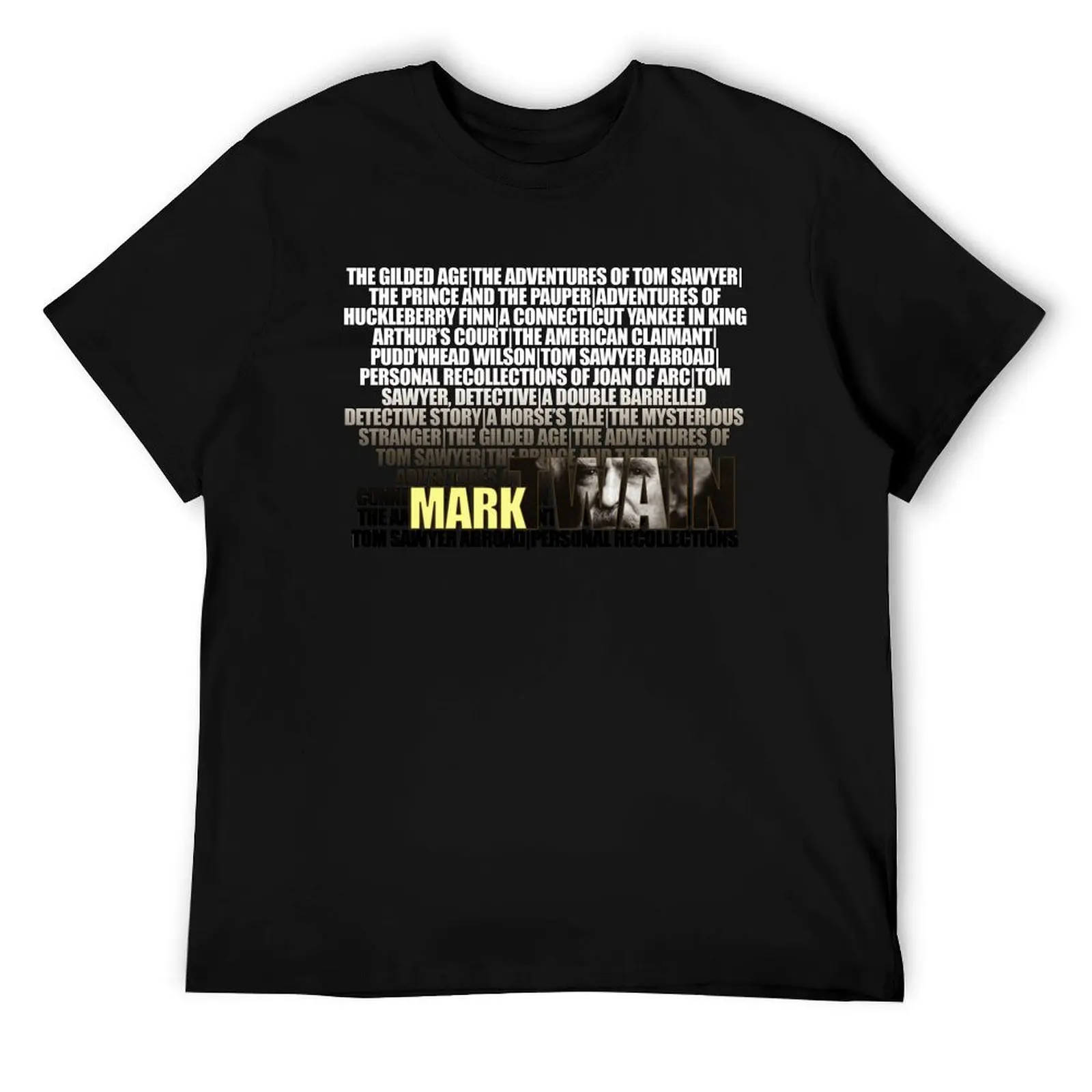 

Футболка Mark Twain Novels, мужские футболки, высококачественные футболки люксового бренда с принтами, хлопковая футболка, футболка из 100% хлопка