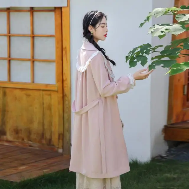 

Beige Trench Coat For Women Camouflage Crooped Streetwer Over-The-Knee Liner Cotton-Padded Anti-Ultraviolet Sun-Protective