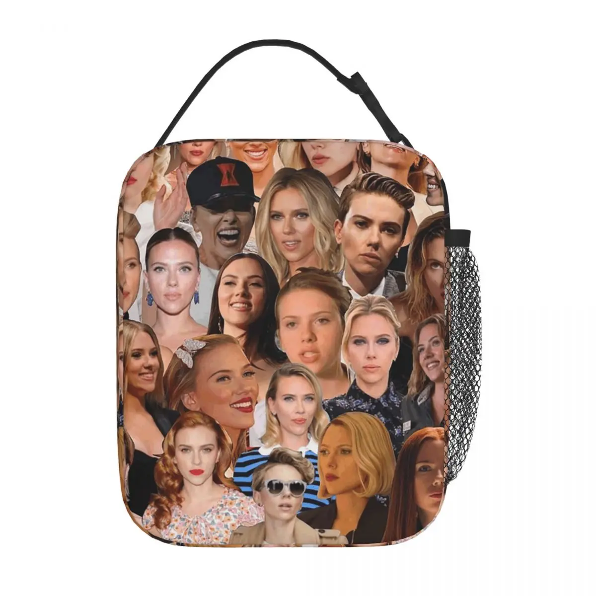 Scarlett Johansson Photo Collage Insulated Lunch Bag for Women Kids Portable Food Boxes Thermal Lunch Box Tote