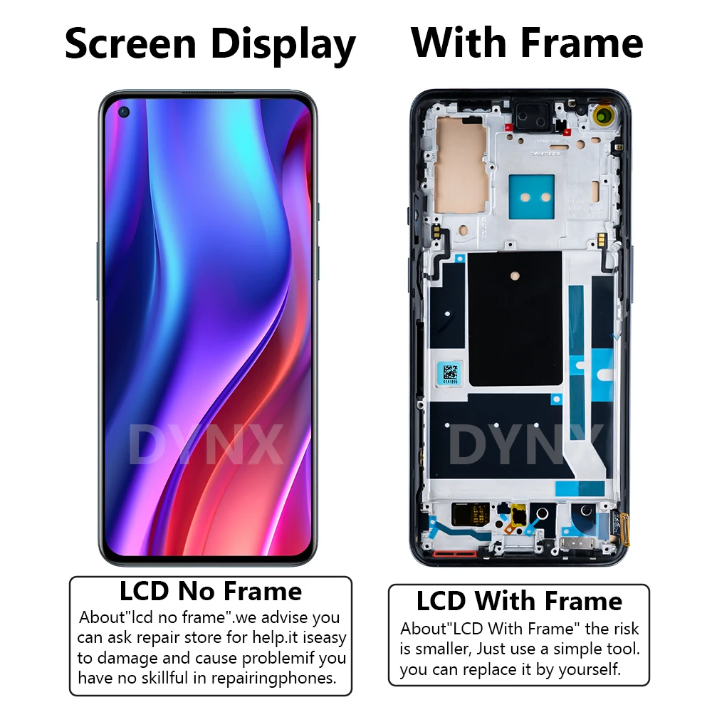 TFT 6.55'' Tested Screen For OnePlus 9 LE2113 LCD Display Touch Screen Digitizer Assembly Replacement For 1+9 LCD With Frame