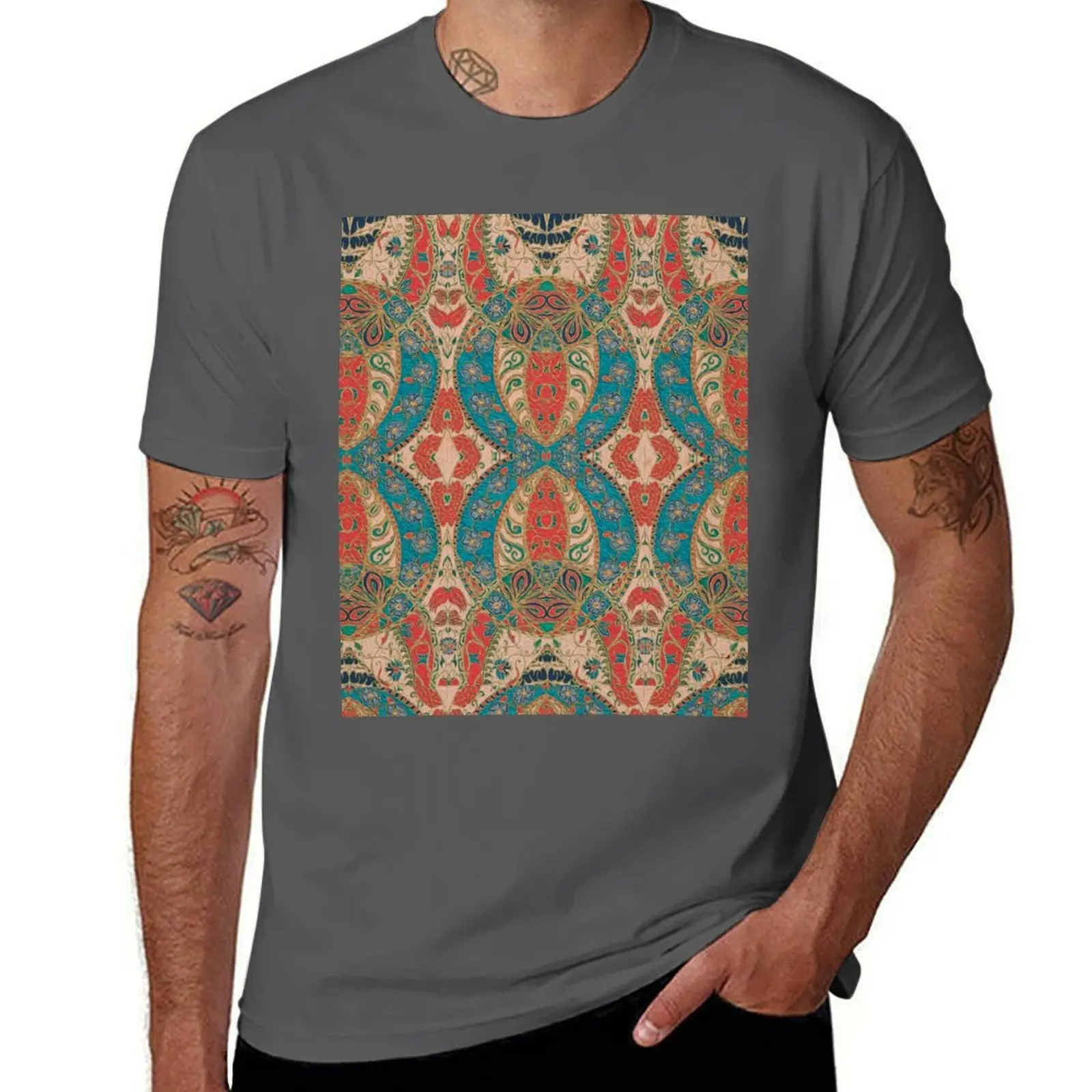 Persian Damask T-Shirt man t shirt summer cotton t shirts man 100% T-Shirt