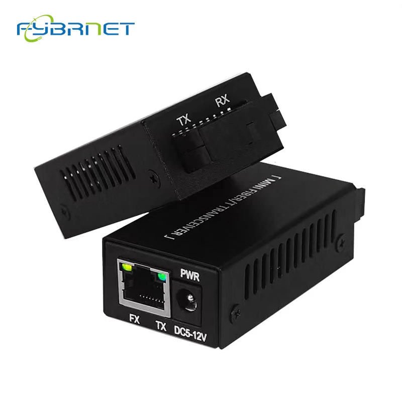 1 Pair Gigabit SC Ethernet Fiber Switch 100/1000M A/B mini Media Converter Rj45  Transceiver 20KM fibra Switch with Power Supply