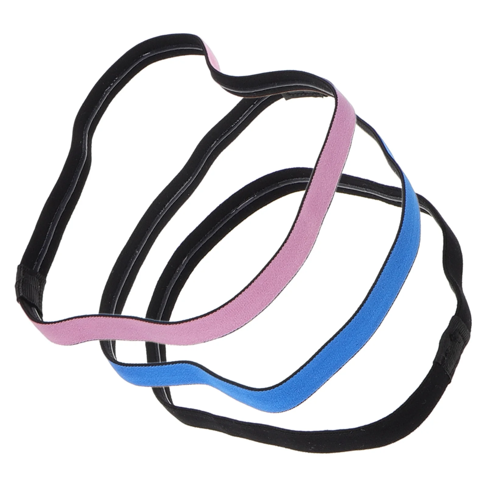 3 قطعة رقيقة مطاطا عصابات رأس رياضية نونسليب امتصاص العرق بسط الجري اللياقة البدنية عقال للرجال النساء الأسود الكاراتيه عقال