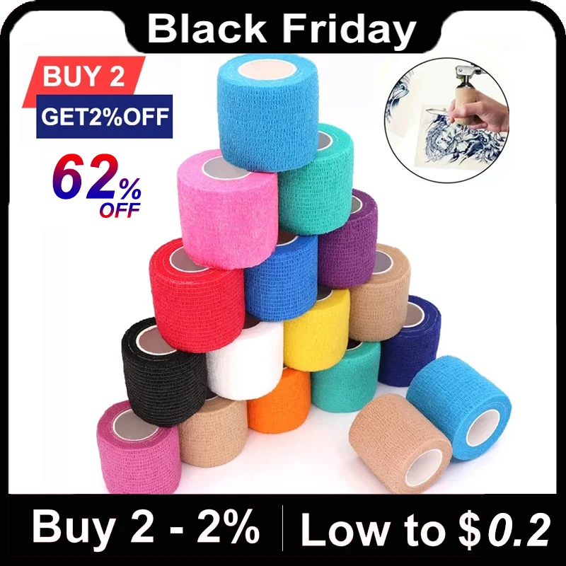 4.8m Colorful Athletic Tape Self Adhesive Elastic Bandage Elastoplast Breathable Knee Finger Ankle Palm Sports Protector Pet