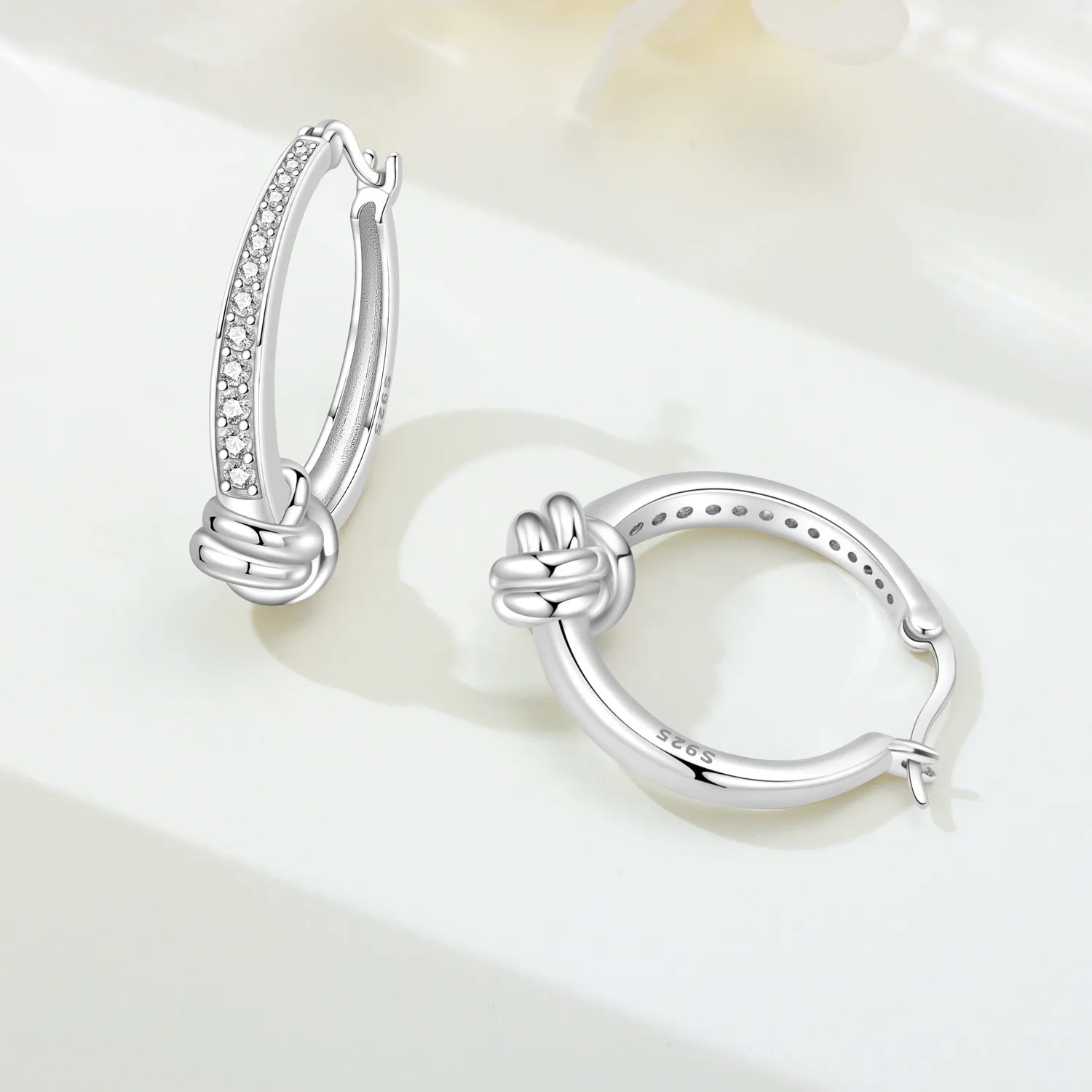 Original S925 Sterling Silver Twisted Curve Hoop Earrings, Minimalist Wrap Huggie Earrings, Fashion Ear Jewelry Gift for Women
