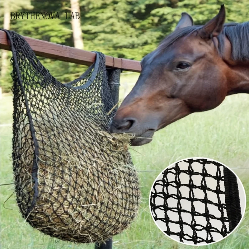 Slow Feed Horse Hay Net | Heavy-Duty Hanging Feeder Bag Holes, Small Anti-waste Design for Pasture/stable Use (Durable Me