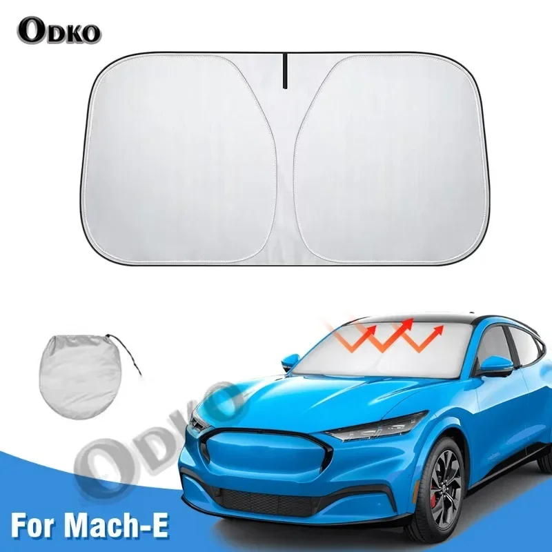 Windshield Sun Shade for Ford Mustang Mach-E 2021 2022 2023 Mache Window Sunshade Sun Visor Protector Foldable Blocks UV Rays