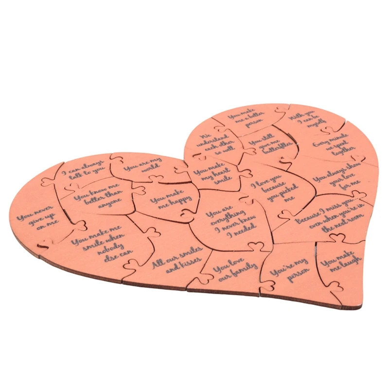 32 PCS Reasons Why Love You Wooden Heart Puzzle, As Shown Wooden Anniversary Love Puzzle Gifts For Wife, Husband, Girlfriend