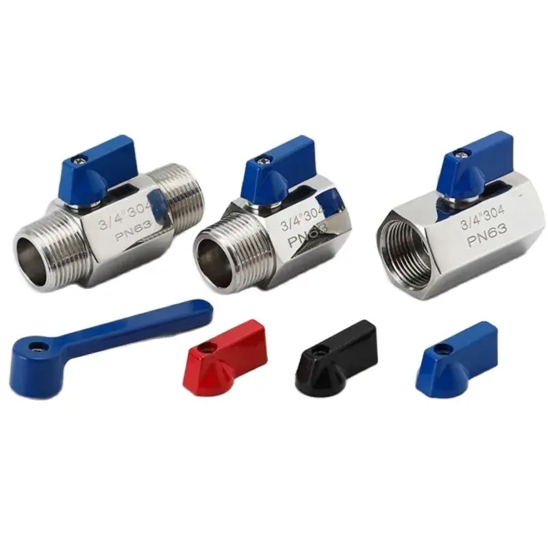304 Stainless Steel Mini Ball Valve - Flow, Water, Oil, Gas Regulation and Control Switch