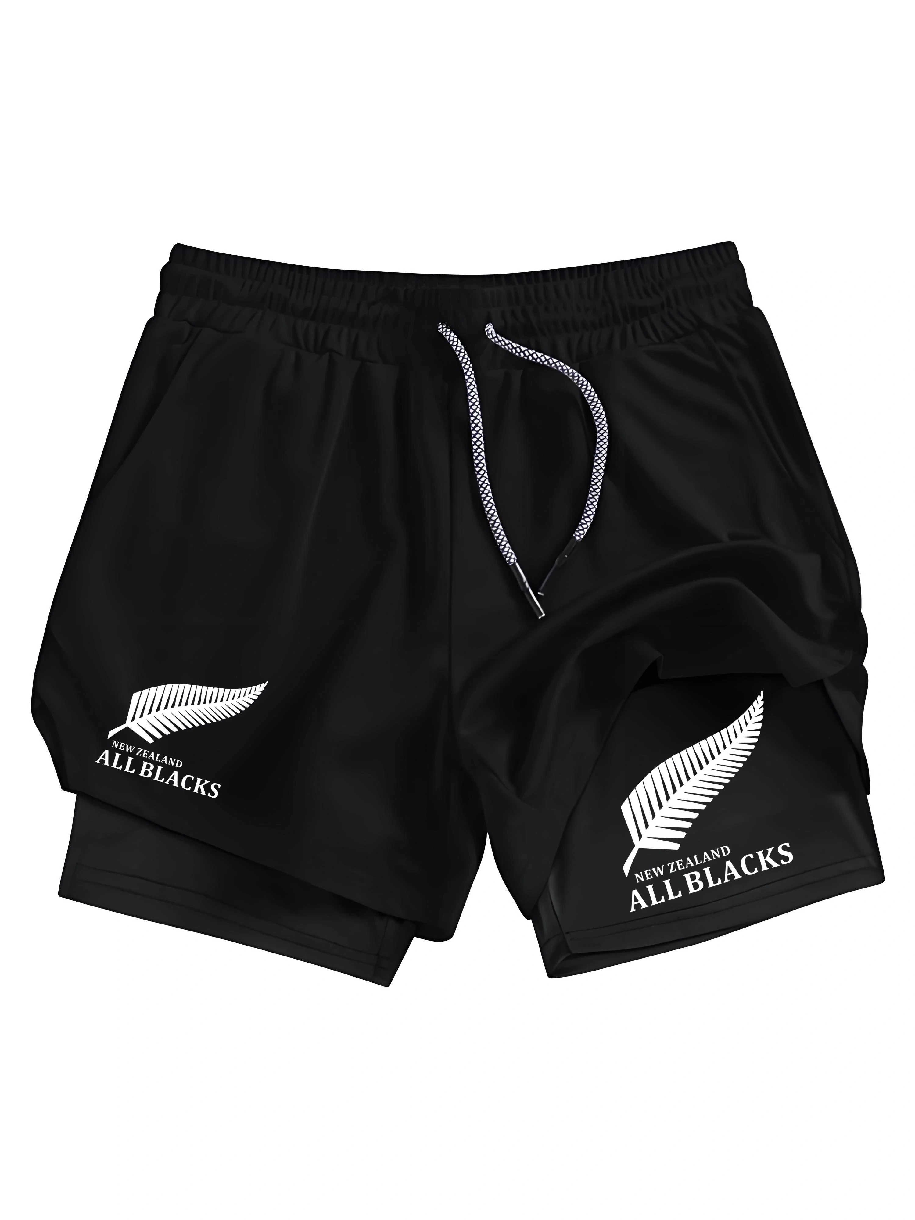 Men's 2-in-1 Quick Dry Double-Layer Sports Shorts for Outdoor Gym Training Running Summer Beach Daily Comfortable Fit
