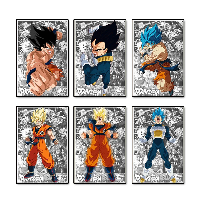 ญี่ปุ่น Classic Anime Dragon Ball Goku ผ้าใบภาพพิมพ์ภาพโปสเตอร์ภาพพิมพ์ HD ศิลปะบนผนัง Modular Cuadros ห้องนั่งเล่น