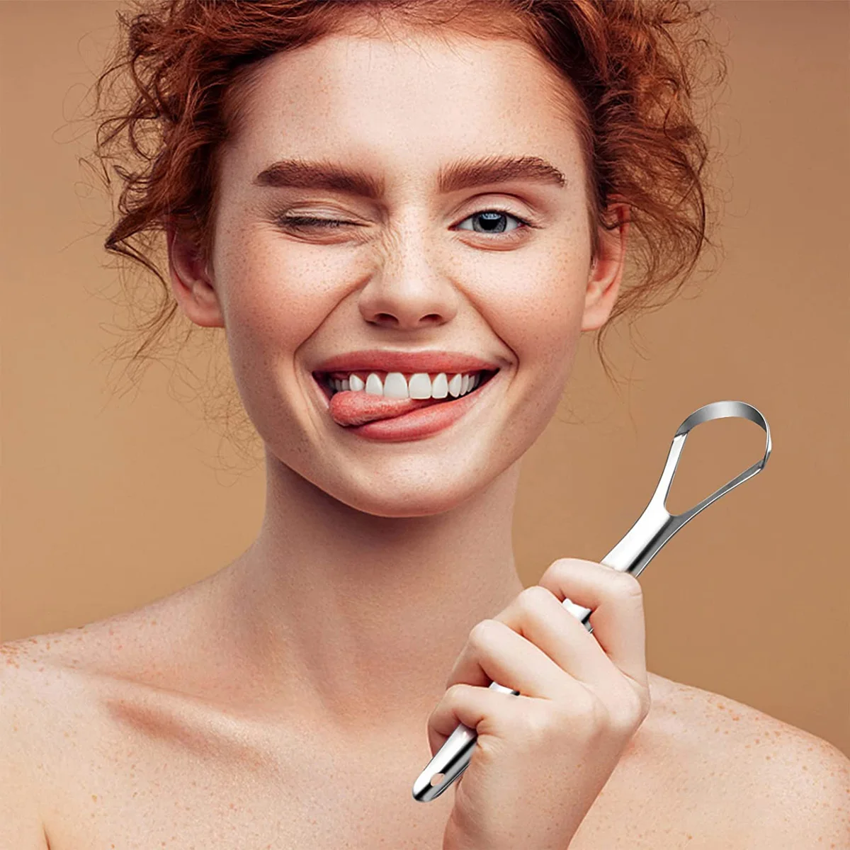 

Stainless Steel Tongue Scrapers Tongues Cleaner for Adults Portable Tongue Coating Remove Brush Personal Oral Hygiene Care