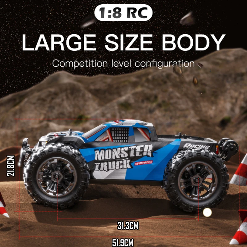 Dumbo RC M602 1:8 Scale High Speed RC Monster Truck 80KM/H Brushless Electric Control Dumbo Flight Control 4WD Off Road RC Model