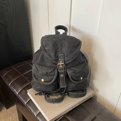 Fashion Casual Denim Women Backpack Large Capacity Jean Bag Teenage Girls School Shoulder Bag Female Backpack
